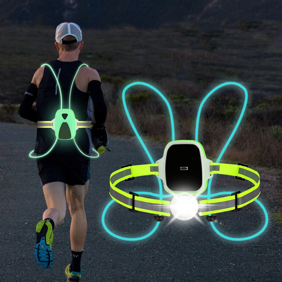 Chaleco de seguridad LED reflectante unisex para correr de noche, visibilidad máxima.