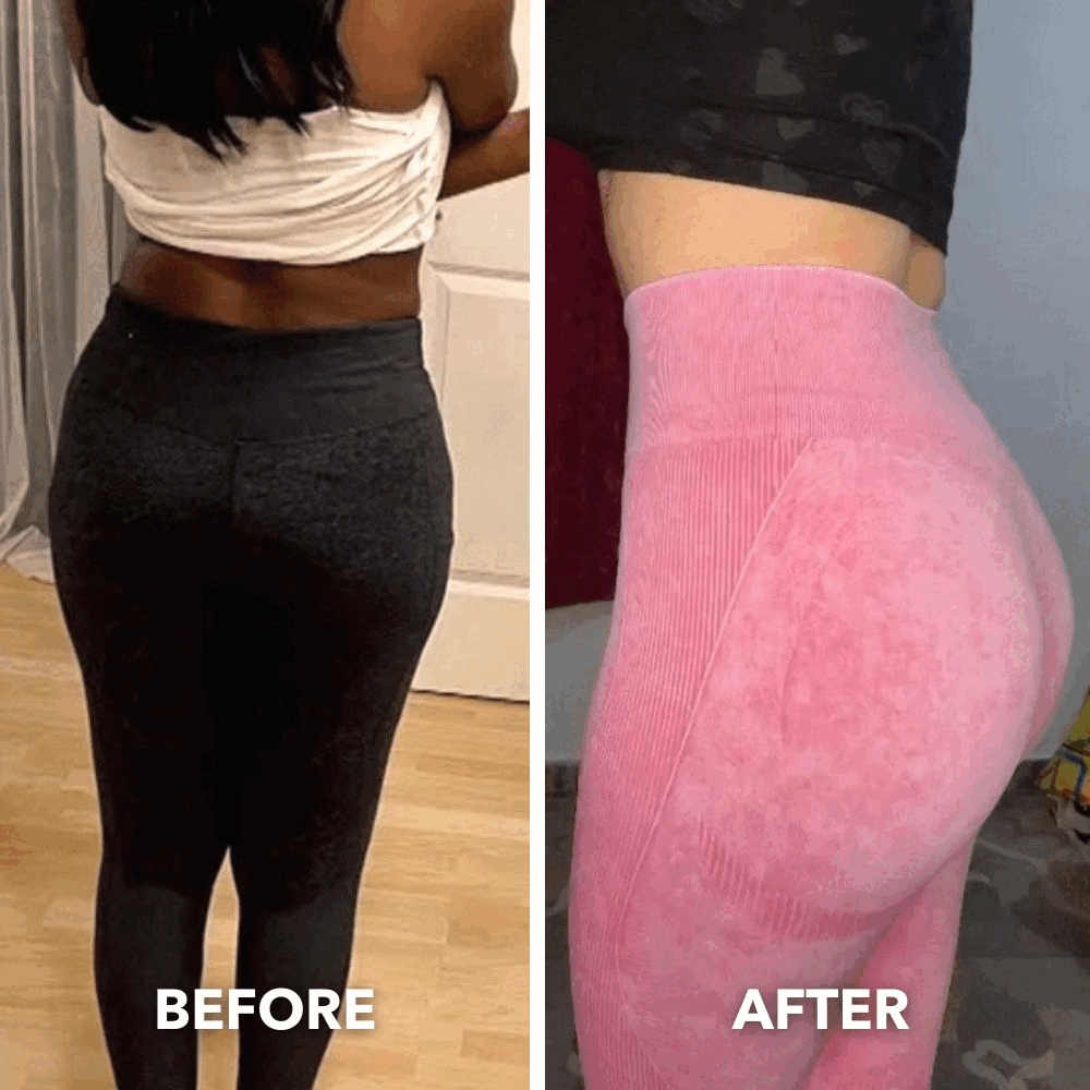 Modelo de leggings de compresión para mujer, realce de glúteos y control abdominal. Perfectos para yoga.