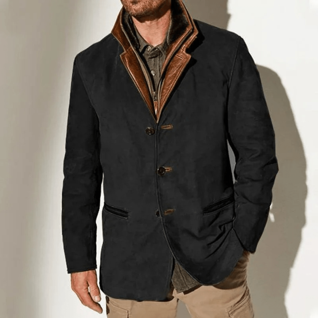 Espalda de chaqueta de cuero vintage para hombre, diseño duradero y clásico, ropa exterior de alta calidad.