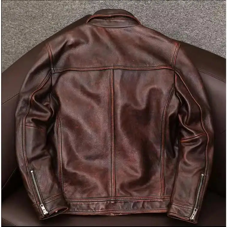 Chaqueta de hombre MACKSTON de piel sintética. Estilo atemporal y versátil, perfecta para otoño y primavera.