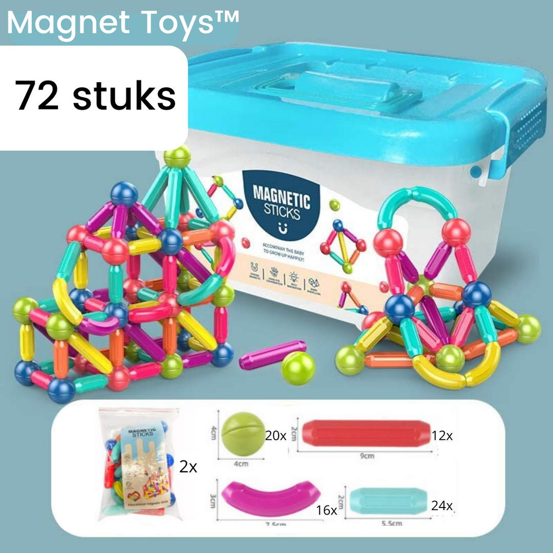 Bloques magnéticos, juguete educativo para desarrollo cognitivo, creatividad infantil y habilidades motoras finas.