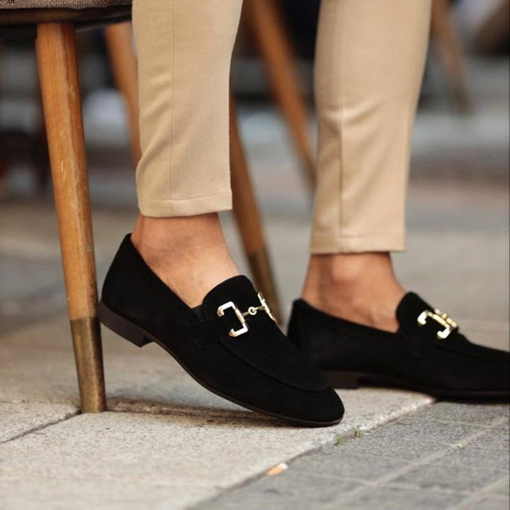 Mocasines de hombre elegantes, perfectos para vestir o estilo casual. Calzado cómodo con hebilla, moda y diario.