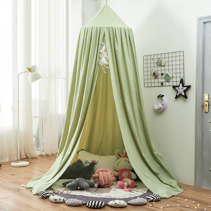 Mejora el sueño infantil con este dosel bloqueador de luz sobre la cama. Esencial para niños.