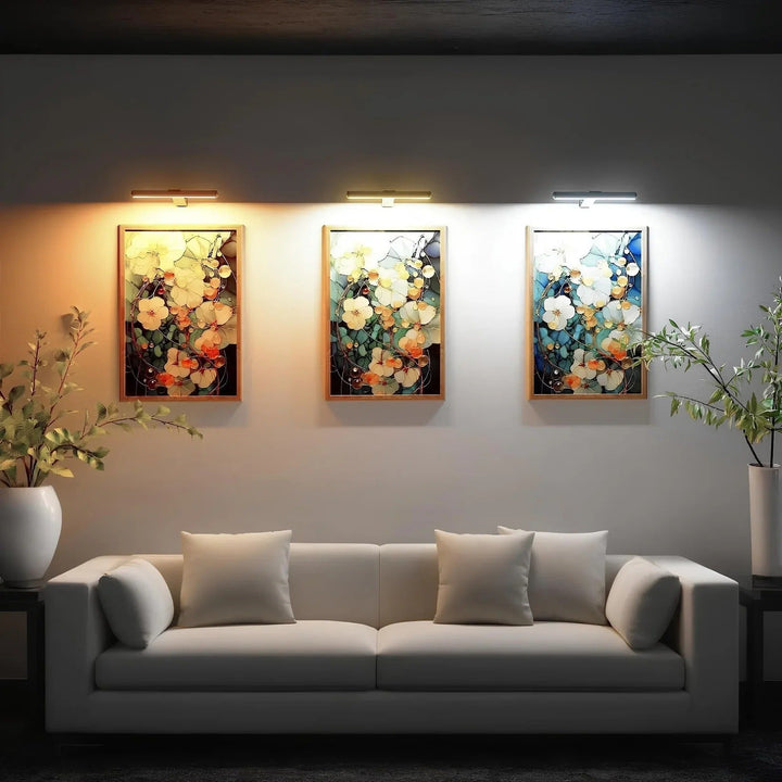 Lámpara LED de pared recargable ArtGlow. Inalámbrica y regulable para decoración y arte moderno.