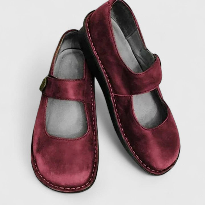 Textura de los zapatos ortopédicos Violetta, destacando materiales suaves y transpirables para bienestar.