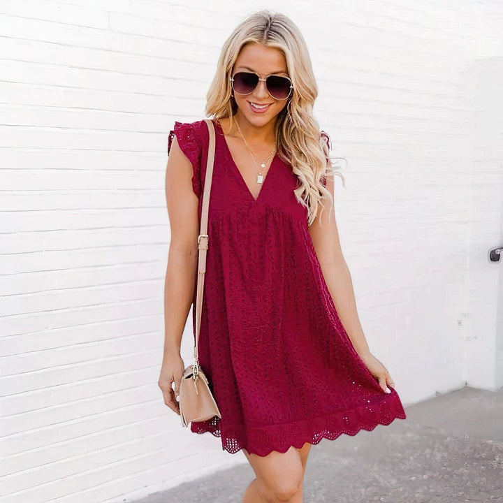 Moda veraniega: Vestido casual de mujer con bolsillos, de algodón suave para máxima comodidad y estilo sencillo.