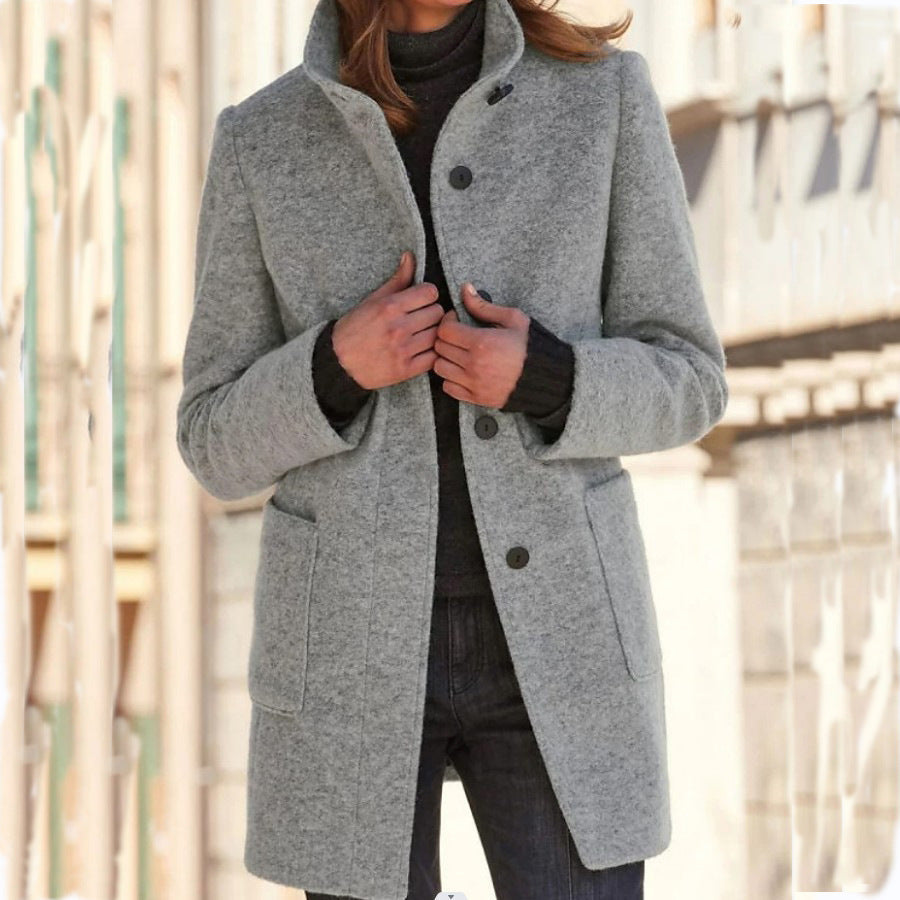 Abrigo de lana clásico para mujer, elegante y cálido, con estilo atemporal para el invierno.
