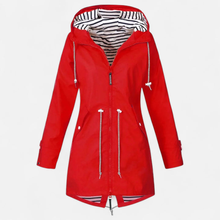 Cazadora compacta y transpirable para mujer, perfecta para viajar y protegerse de la lluvia.