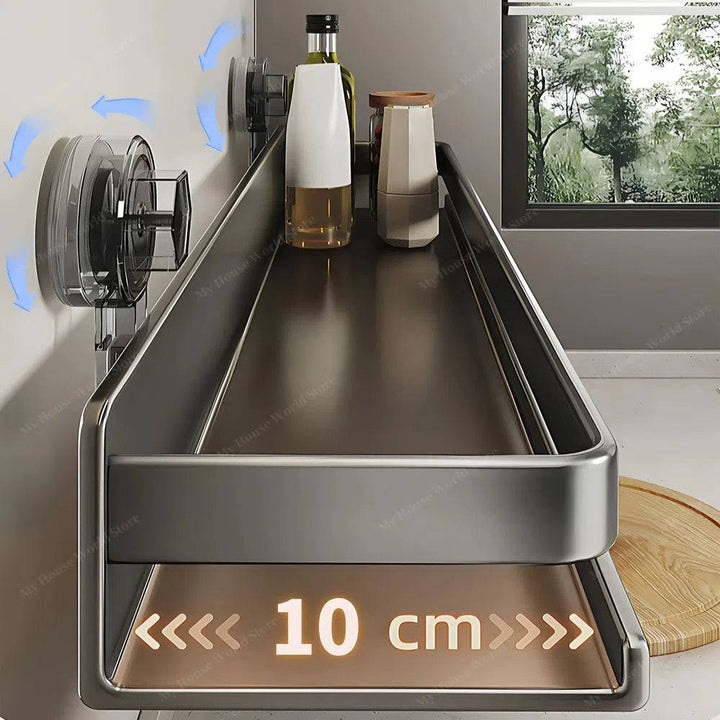 Acero inoxidable: organizador de especias de cocina, almacenamiento eficiente y ordenado en pared.