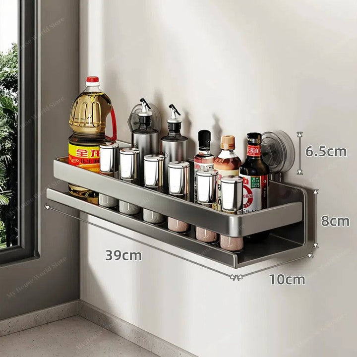 Estante organizador de especias para pared de cocina, ideal para utensilios pequeños, con ventosas.