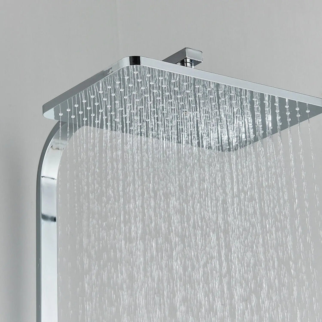 Ducha de lluvia de lujo, grifo mezclador de diseño moderno. Juego de baño de latón elegante, decoración y hogar.