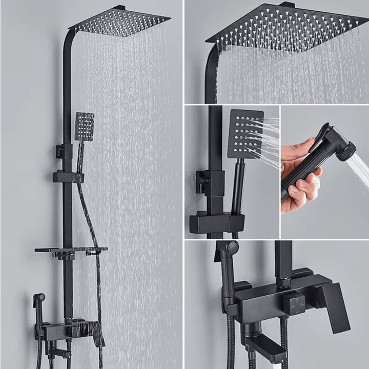 Ducha de lluvia relajante, mezclador de latón para baño. Grifo moderno de lujo, accesorios de cromo para el hogar.