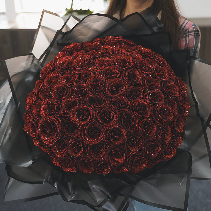 Rosas eternas brillantes en florero, regalo perfecto de aniversario. Lujo para decoración del hogar. [[lstfy-media:2]]