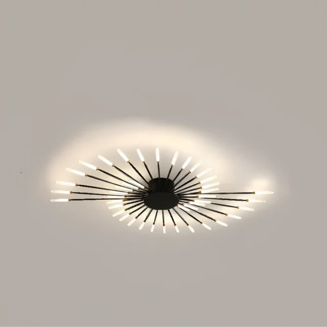 Plafón LED Luxe color oro, lámpara de diseño para iluminación de hogar.