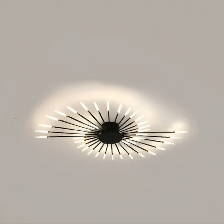 Plafón LED Luxe color oro, lámpara de diseño para iluminación de hogar.