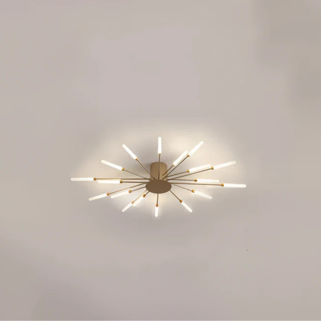 Iluminación LED Luxe de techo, plafón moderno para un salón acogedor.