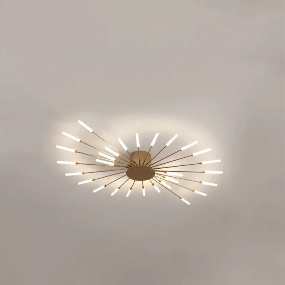 Lámpara de techo LED Luxe para salón, eficiencia y diseño contemporáneo.