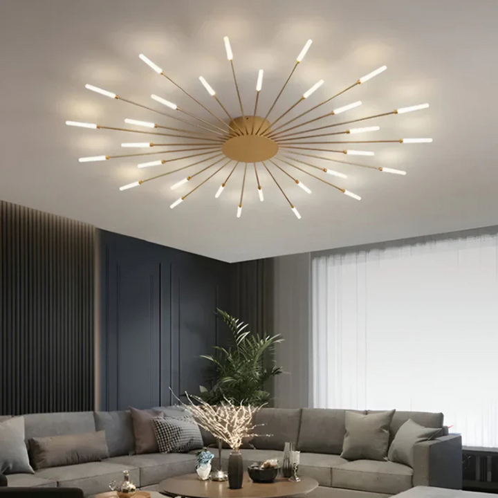 Lámpara de techo LED negra, diseño moderno para decoración de interiores.