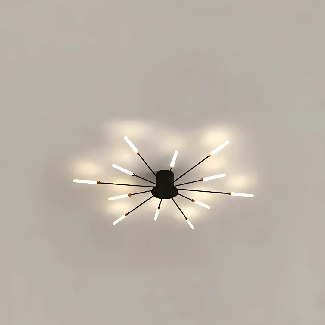 Lámpara LED Luxe dorada, plafón de lujo para decoración del hogar.