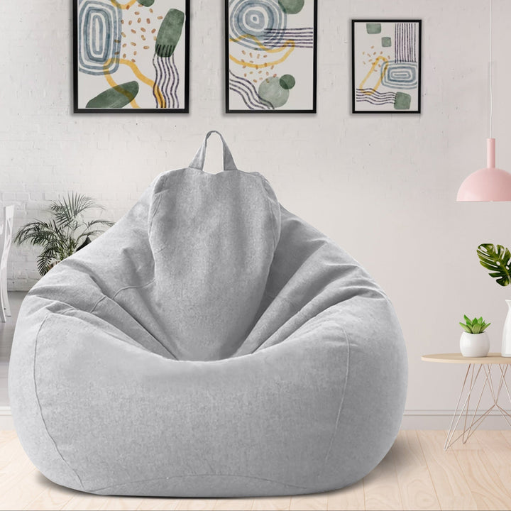 Puff ergonómico de lino, ideal para confort y relax en casa, un mueble versátil.