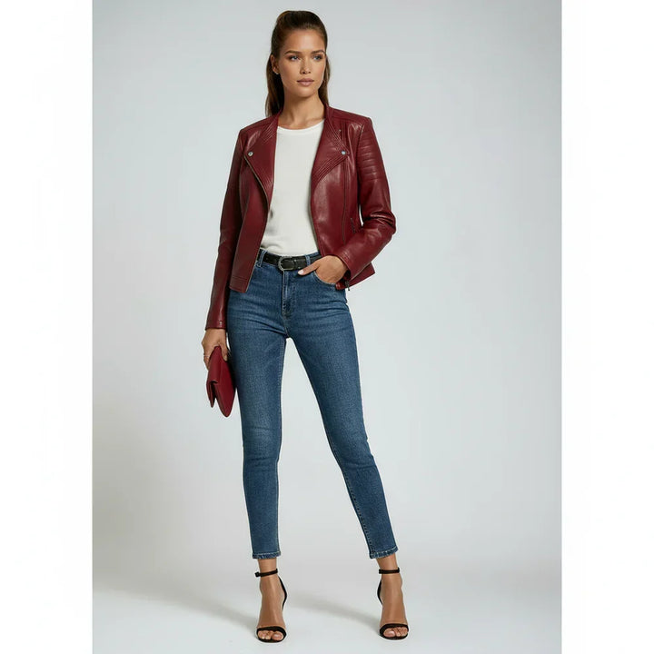 Chaqueta de mujer efecto piel, diseño elegante. Perfecta para un estilo urbano y moderno.