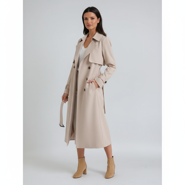 Abrigo cálido de invierno para mujer, trench con cinturón ajustable, perfecto para el frío invernal.