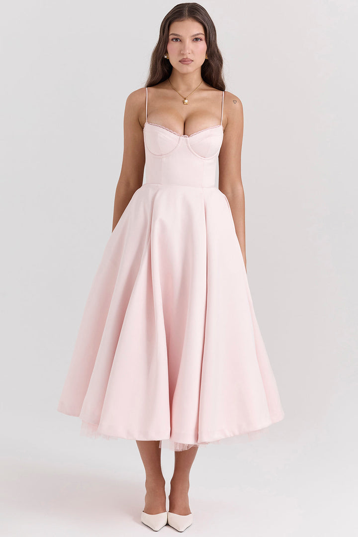 Vestido midi de fiesta para mujer, elegante y sofisticado. Perfecto para eventos de noche en primavera y verano.