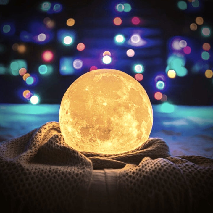 Lámpara de luna mágica 3D con control táctil inalámbrico. Luz nocturna para decoración del hogar.