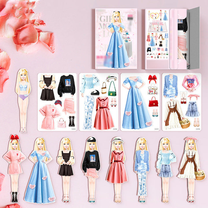 Muñeca magnética y variedad de ropa para horas de juego imaginativo.