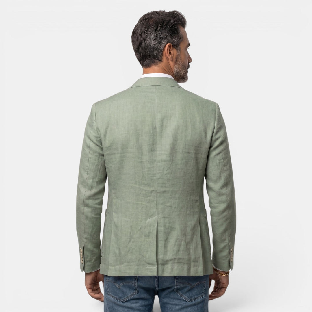 Blazer hombre slim fit, elegante americana moderna con solapa clásica, ideal para negocios y eventos.