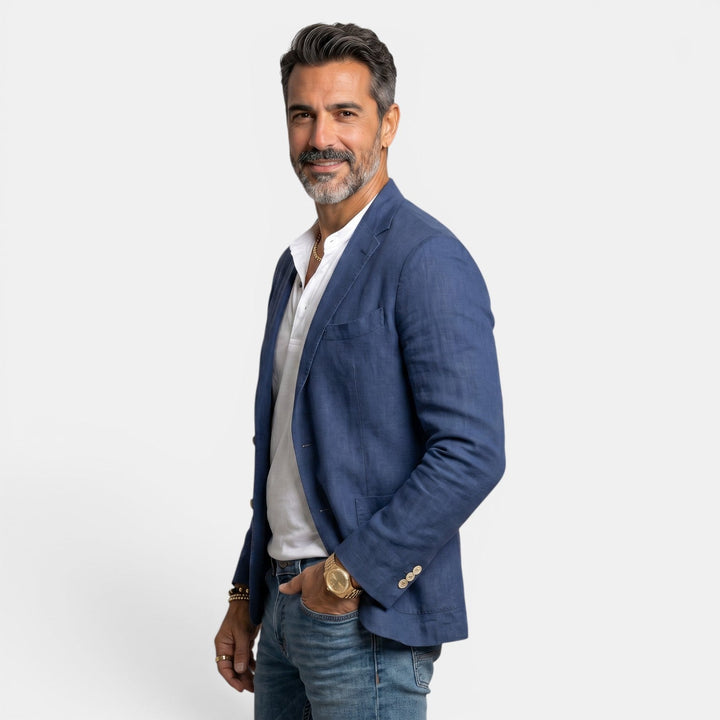 Americana hombre slim fit versátil, elegante para oficina, bodas o fiestas casuales.