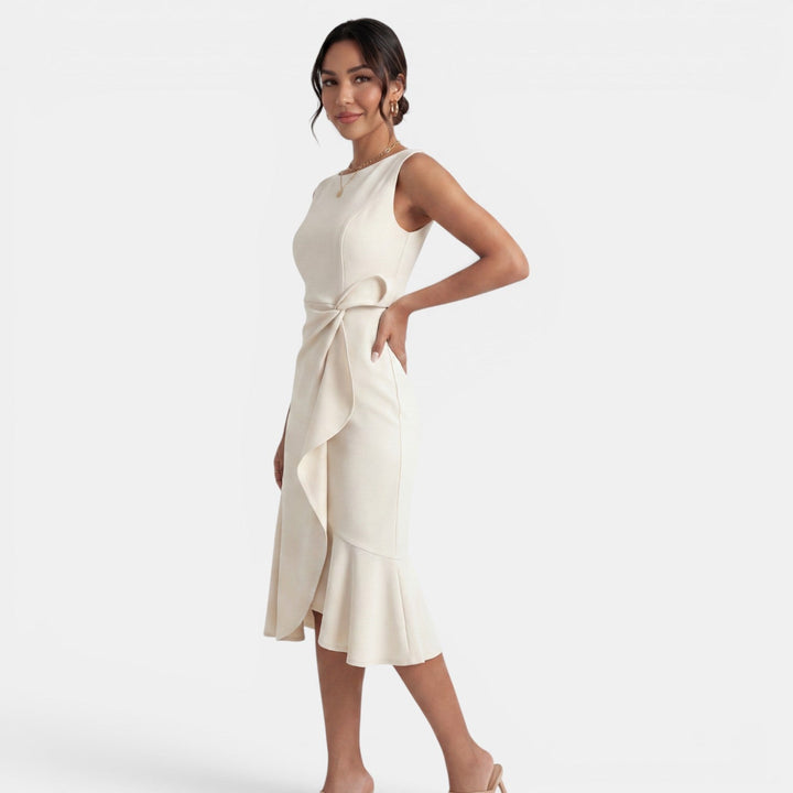 Vestido sin mangas chic para mujer, largo midi, con abertura lateral, ideal para primavera y verano.