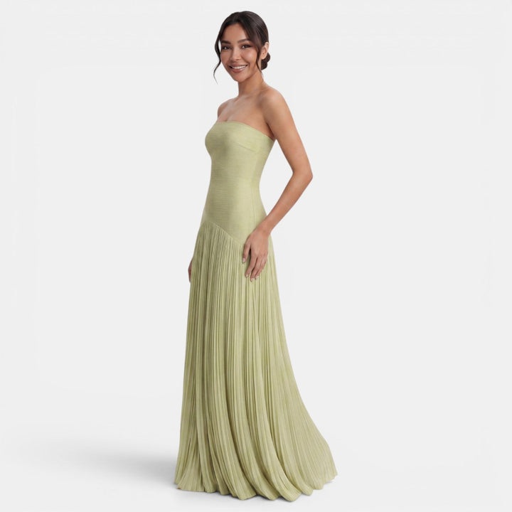 Vestido largo plisado casual de verano para mujer, cómodo y a la moda.