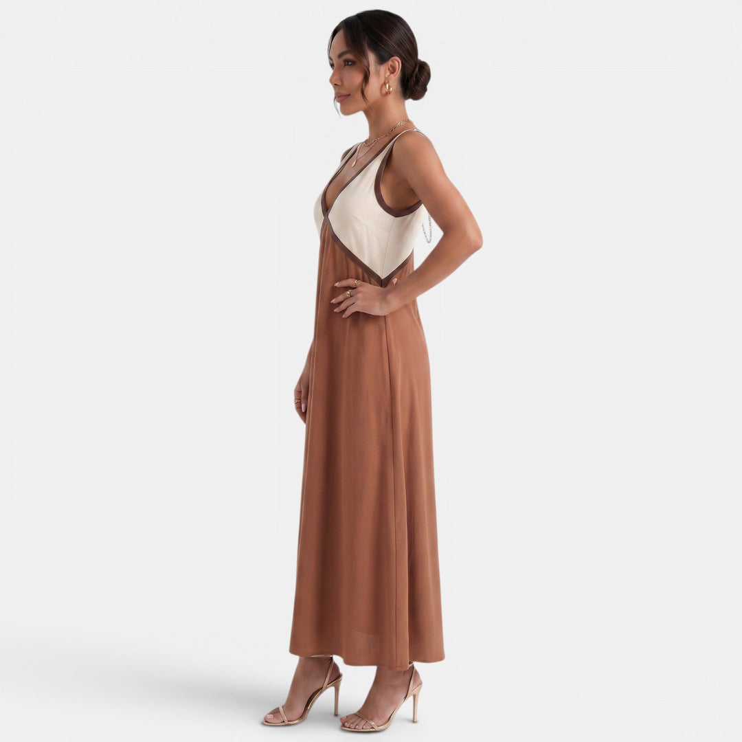 Vestido largo boho de verano versátil para mujer, de la playa a la ciudad, estilo fluido y casual de moda.