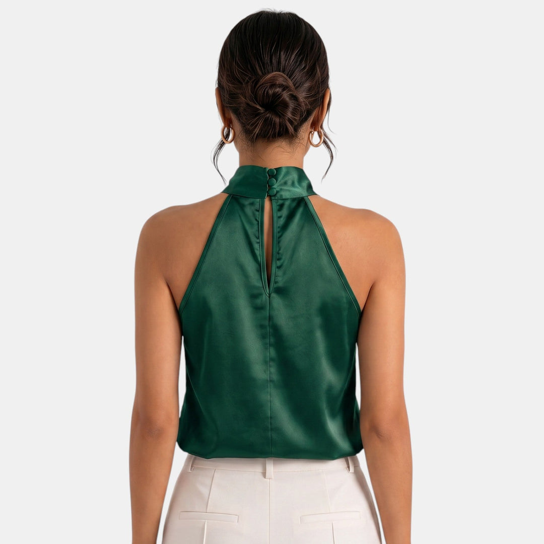 Blusa chic halter para mujer, perfecta para vestir elegante.