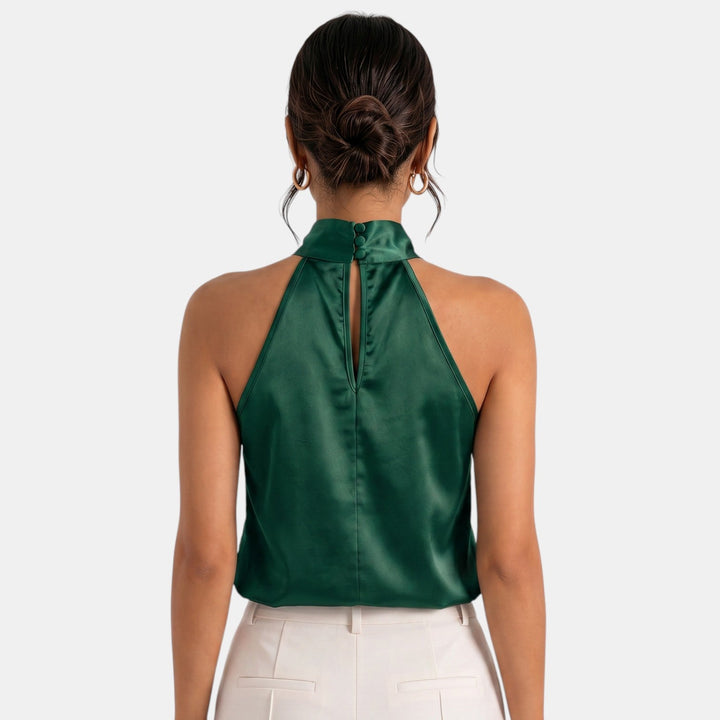 Blusa chic halter para mujer, perfecta para vestir elegante.