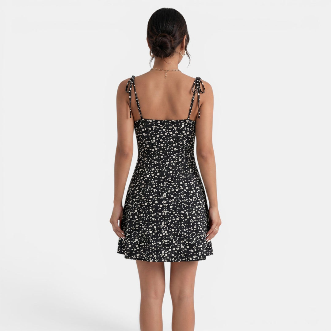 Vestido de verano A-line para mujer, estampado floral, estilo fresco y moda femenina. Ideal para casual.