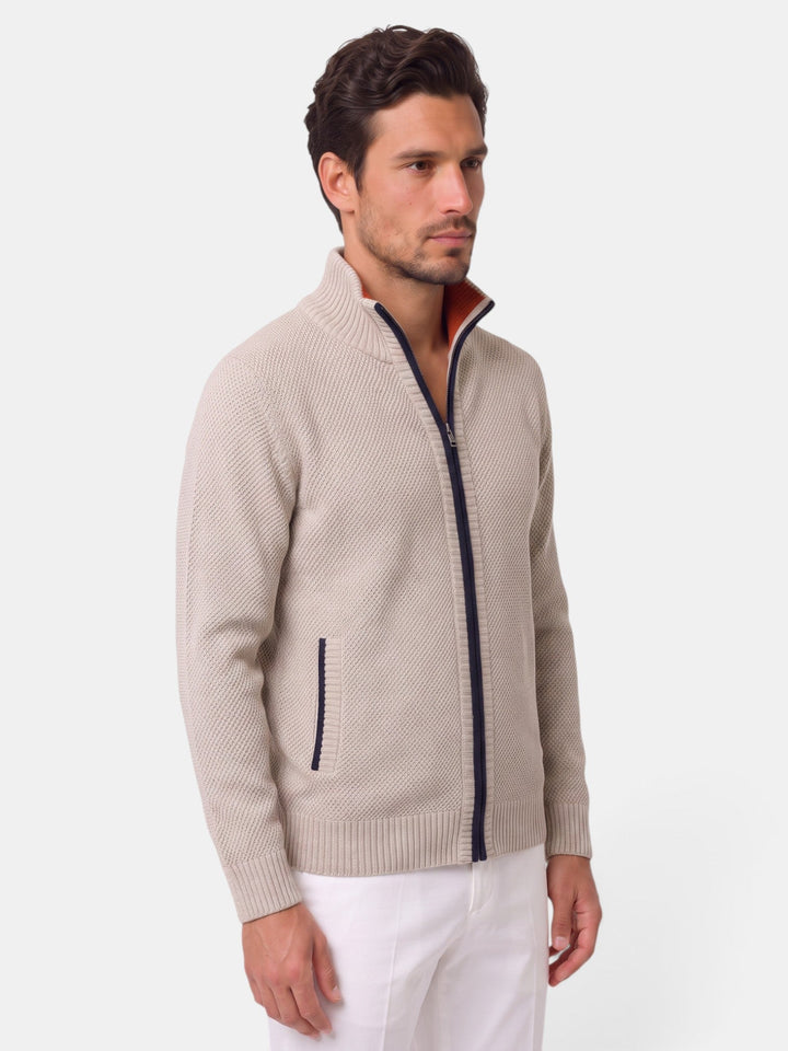 Abrigo de punto masculino afelpado, suéter casual para otoño e invierno.