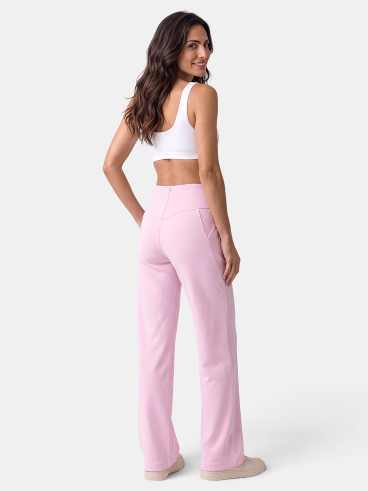 Ropa chic: Pantalón jogger de mujer cintura alta, versátil, casual y elegante.