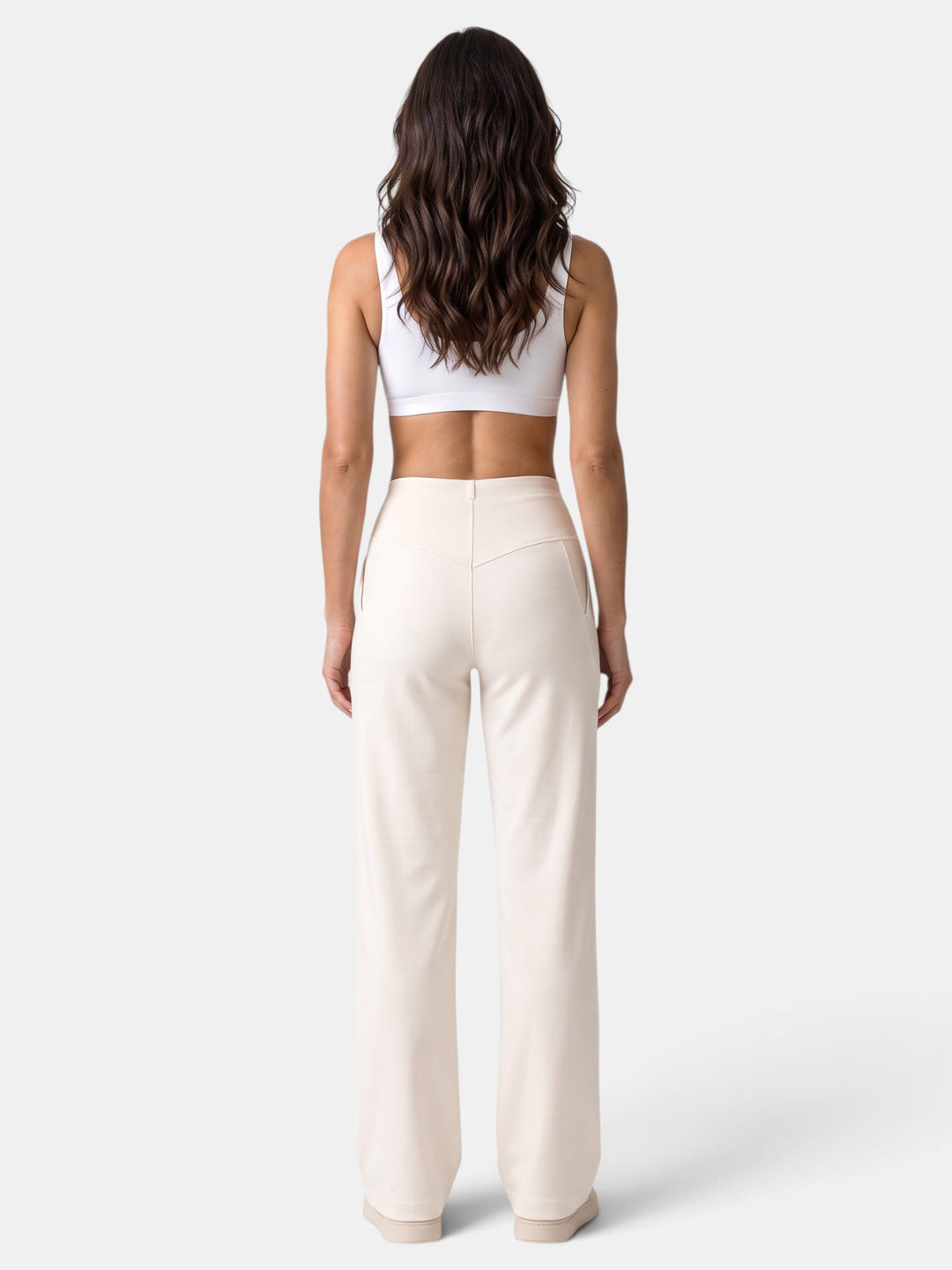 Pantalón jogger versátil de mujer con cintura alta, casual y elegante para moda femenina.