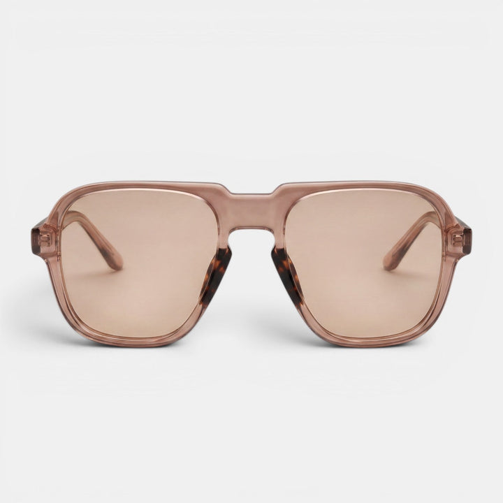 Gafas de sol cuadradas vintage rosas para mujer. Accesorio de moda elegante con protección solar.