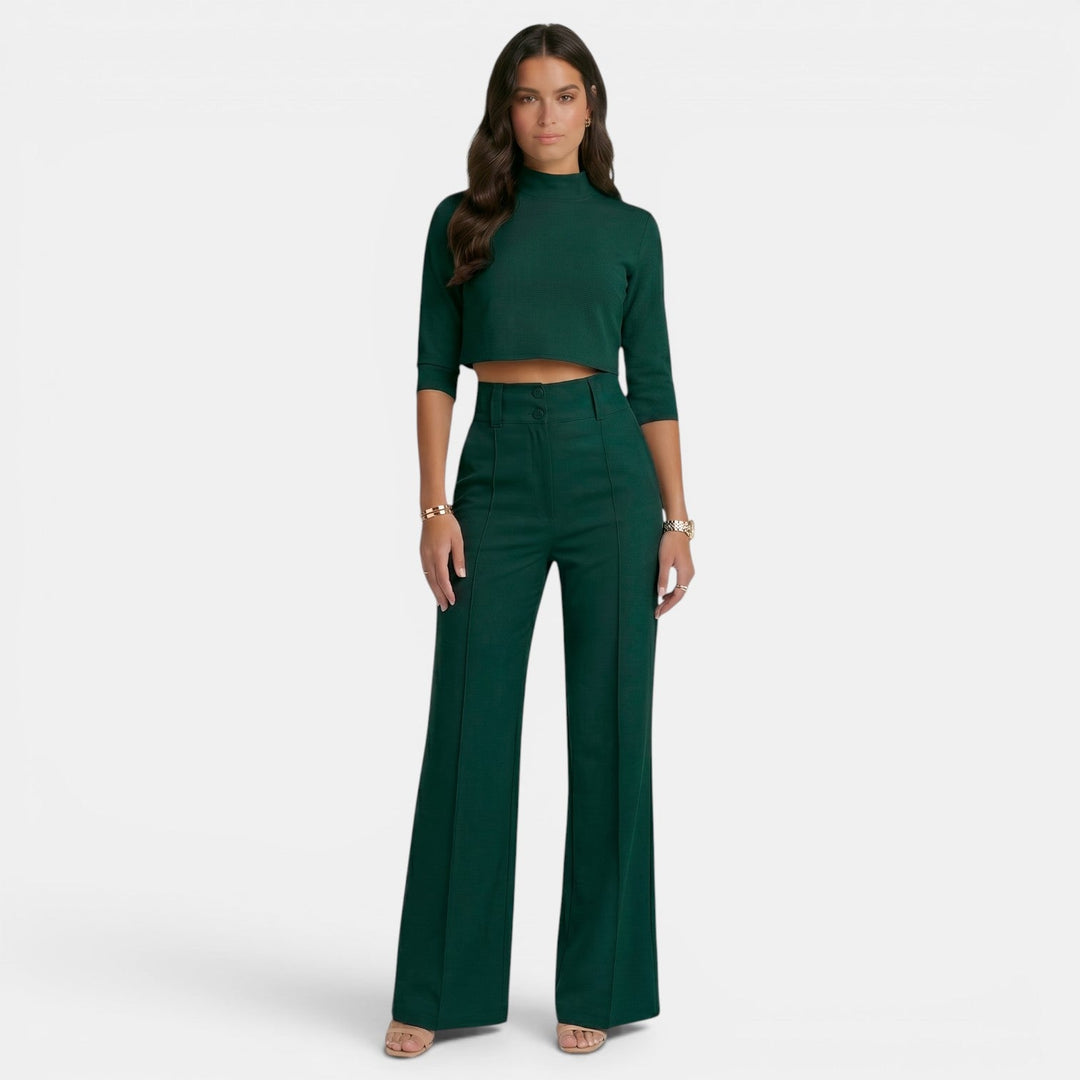 Conjunto casual elegante para mujer, perfecto para almuerzos o salidas con estilo. Ropa cómoda.
