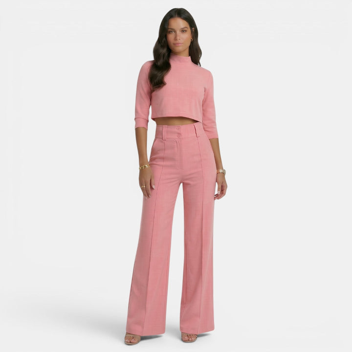 Conjunto de mujer, estilo casual elegante, ideal para primavera-verano. Manga 3/4 y ropa cómoda.