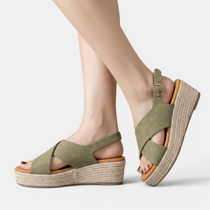 Sandalias de cuña plataforma para mujer, cómodas y elegantes, perfectas para el verano.