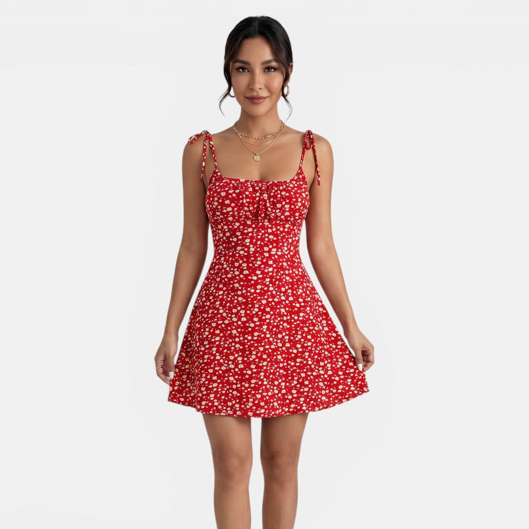 Moda femenina: vestido floral de verano A-line, ligero y cómodo para días de playa y ocasiones casuales.