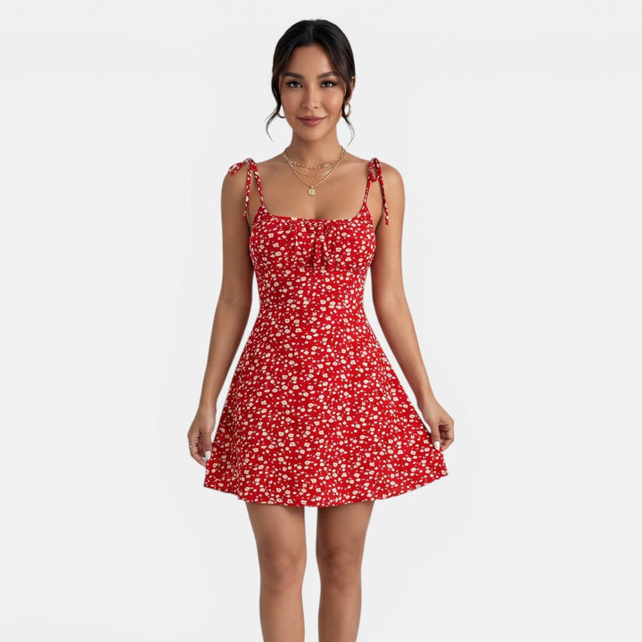 Moda femenina: vestido floral de verano A-line, ligero y cómodo para días de playa y ocasiones casuales.