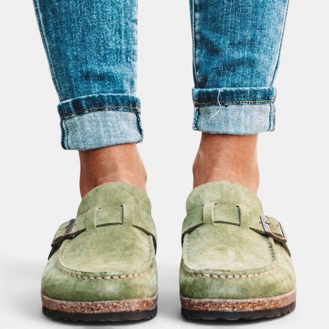 Sandalias de mujer con hebilla ajustable, ortopédicas y cómodas para paseos de primavera y verano.