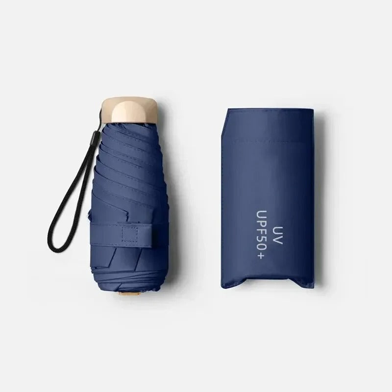 Paraguas multiusos para sol y lluvia, diseño mini y portátil para máxima comodidad.