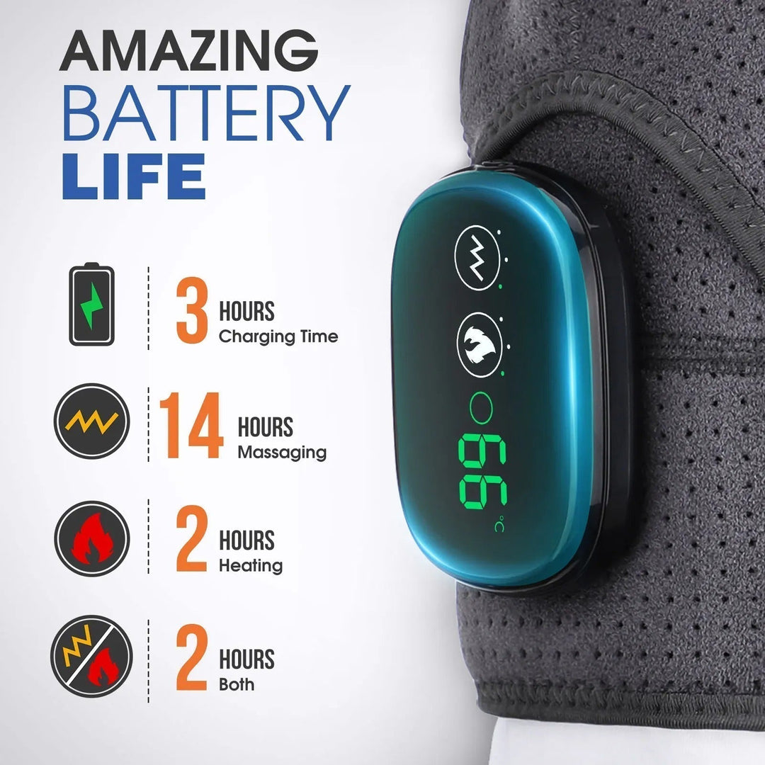 Masajeador eléctrico ajustable para hombros, cuello y espalda alta con calor.