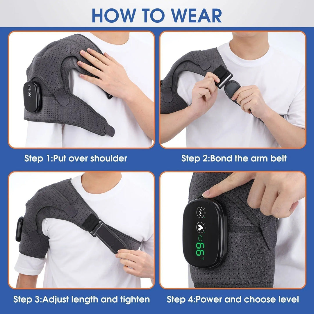Almohadilla de masaje calentada con vibración para relajar músculos tensos.